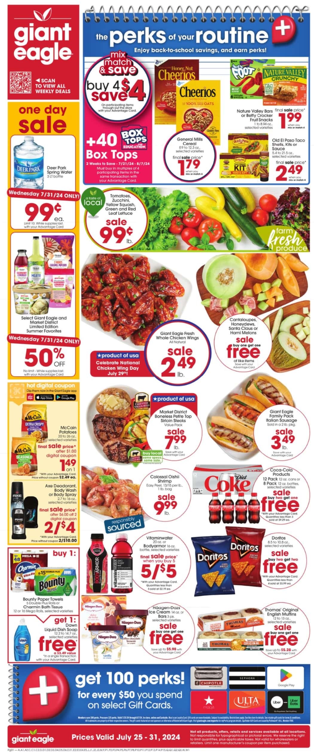 Giant Eagle Weekly Ad July 25 - 31, 2024 - Page 1