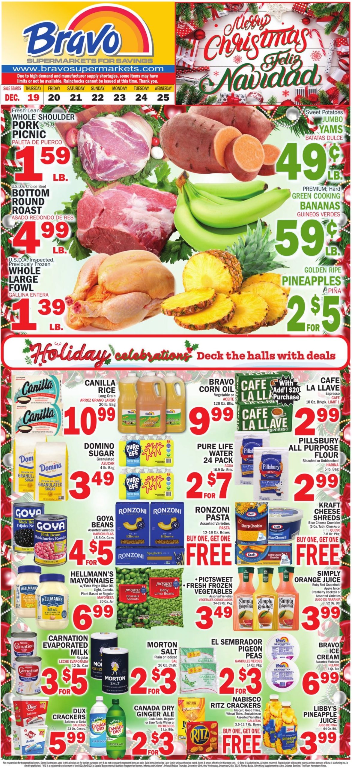 Bravo Supermarket Weekly Ad 12 19 24 - Page 1