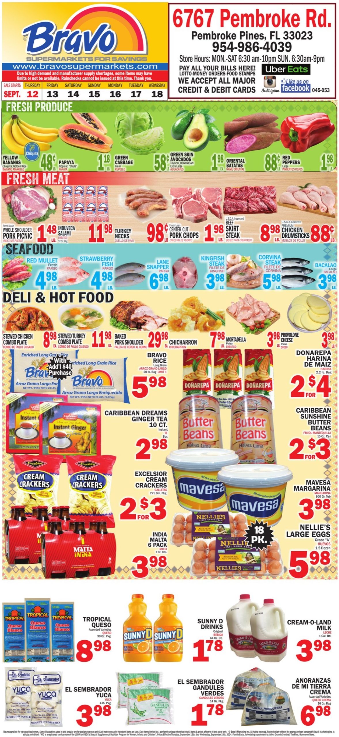 Bravo Supermarket Weekly Ad September 12 - 18, 2024 - Page 1