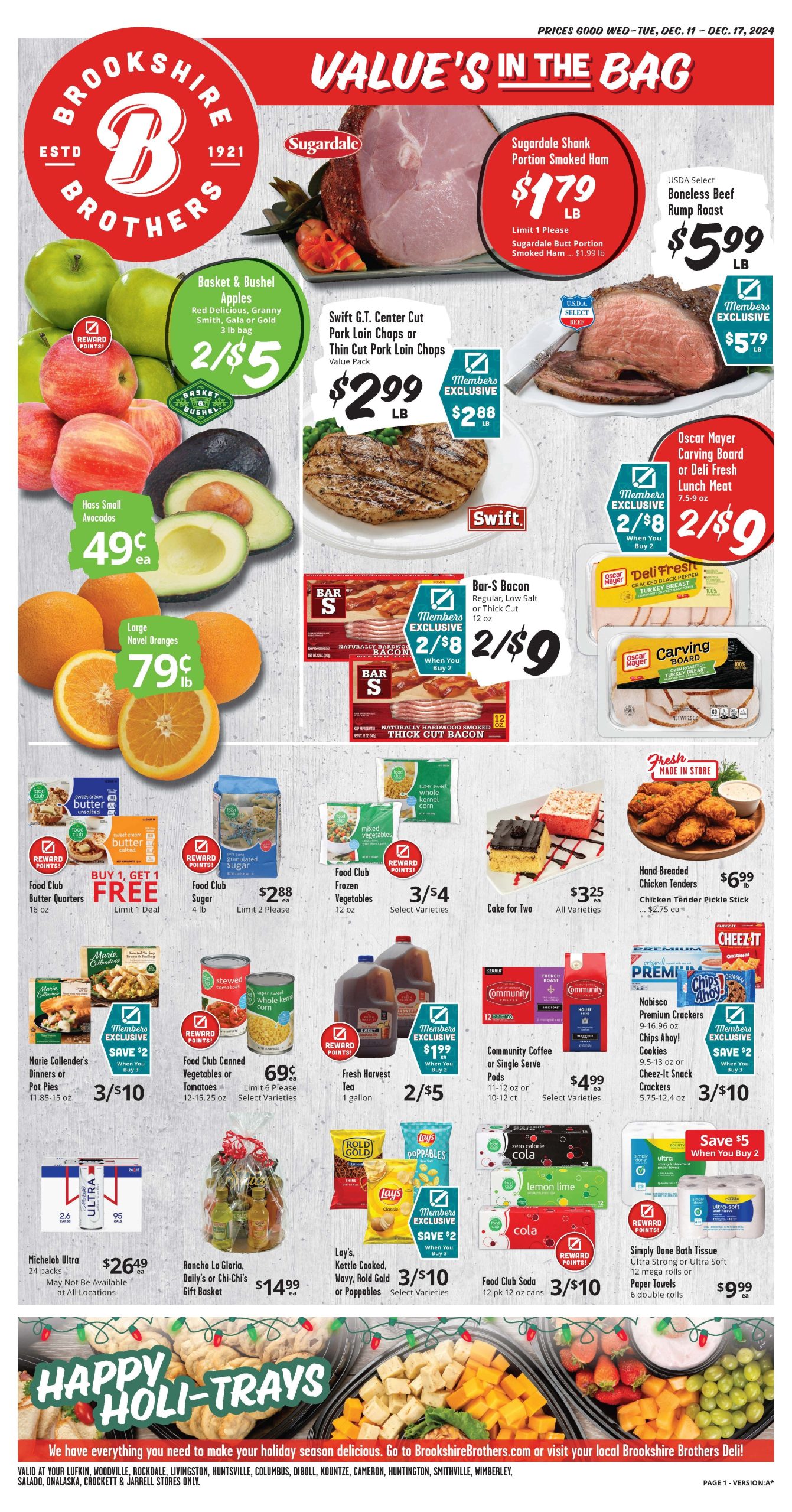 Brookshire Brothers Weekly Ad 12 11 24 - Page 1