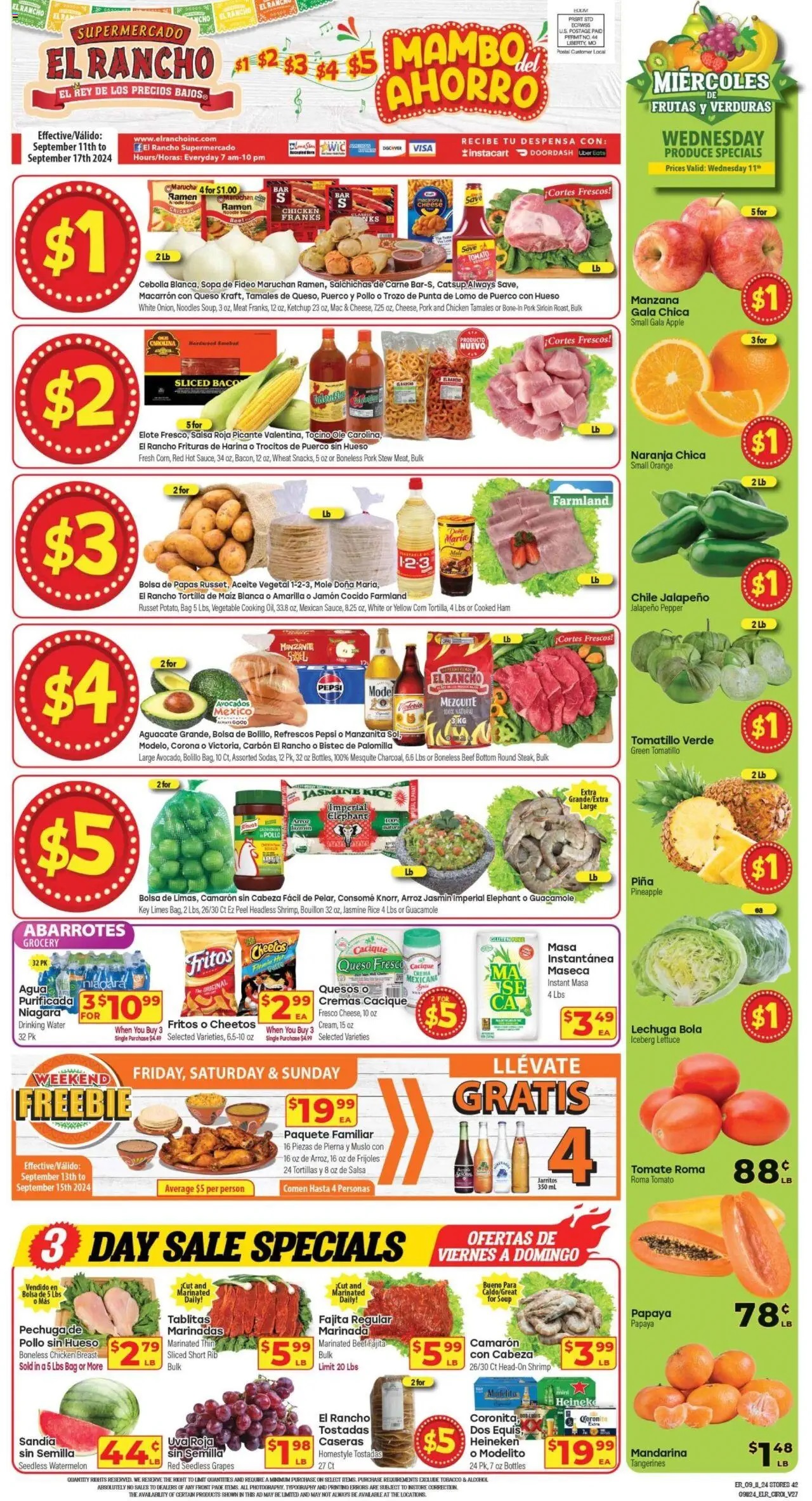 El Rancho Weekly Ad September 11 - 17, 2024 - Page 1