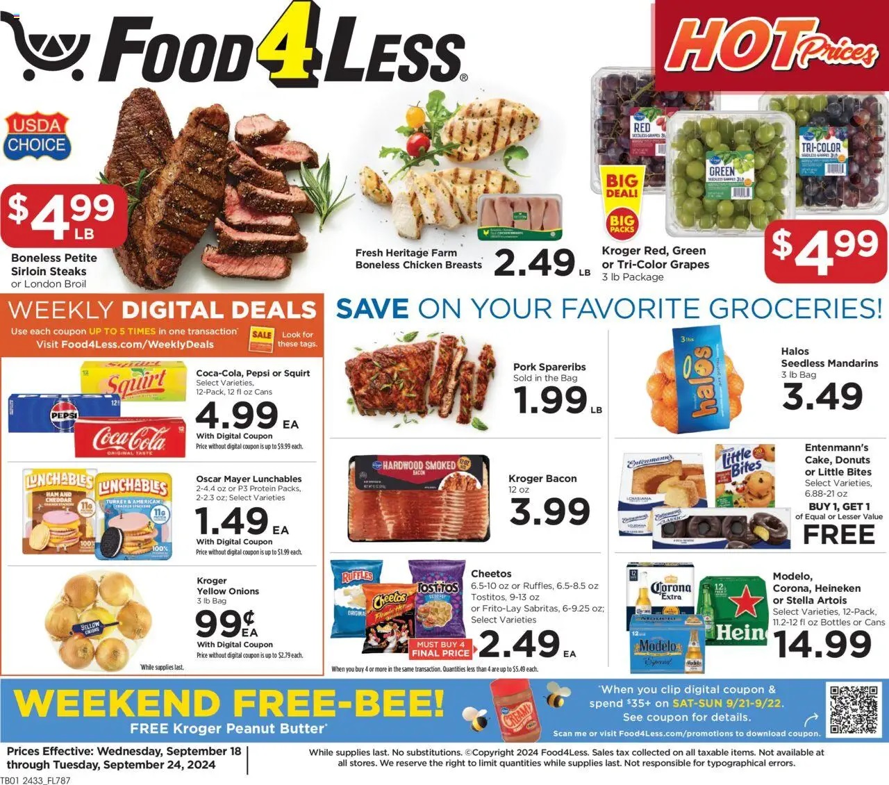 Food 4 Less Weekly Ad 9 18 24 - Page 1