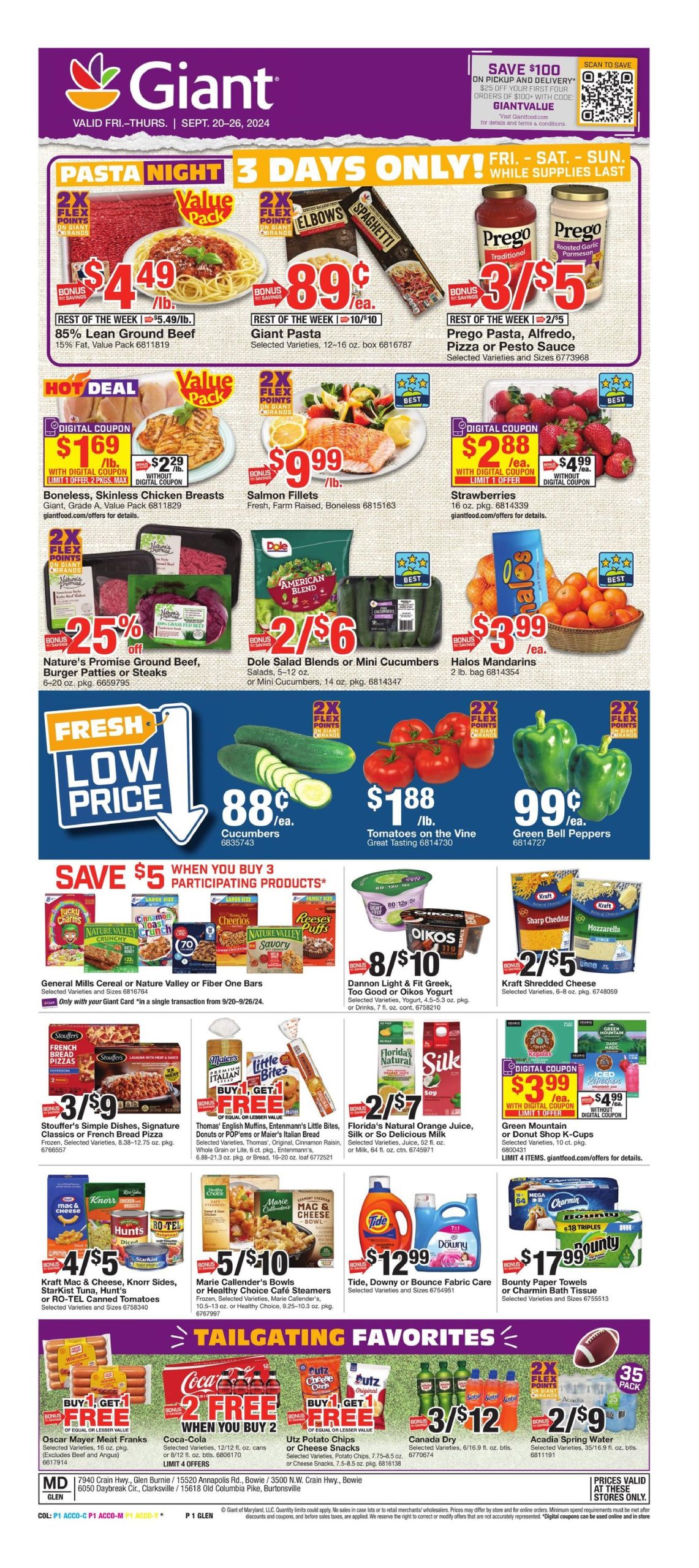 Giant Food Weekly Ad 9 20 24 - Page 1