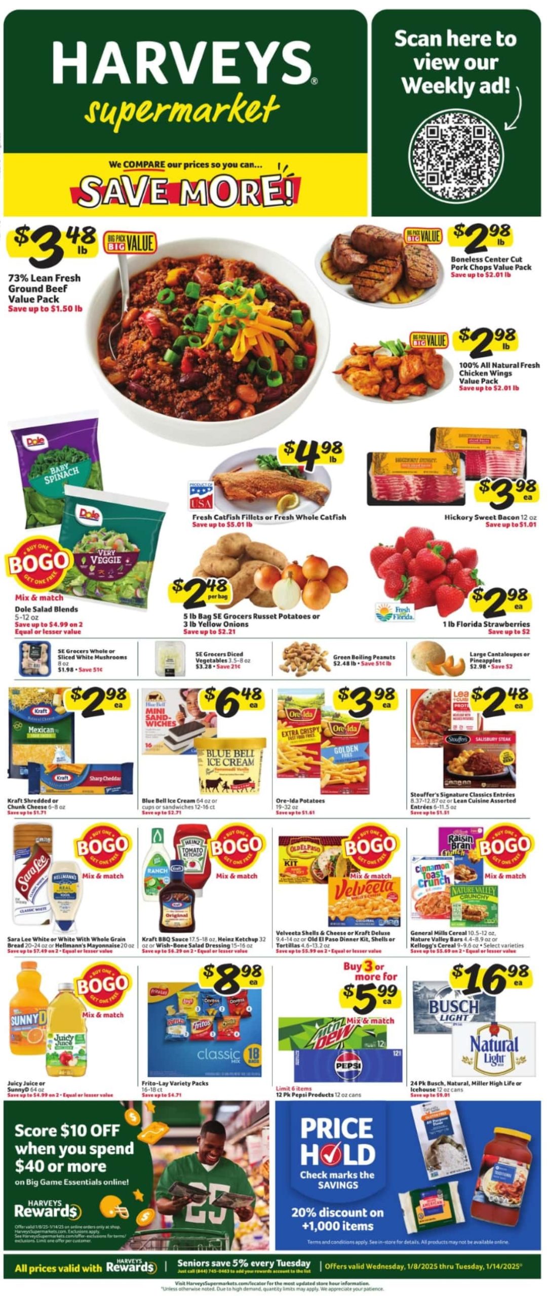 Harveys Weekly Ad 1 8 25 - Page 1