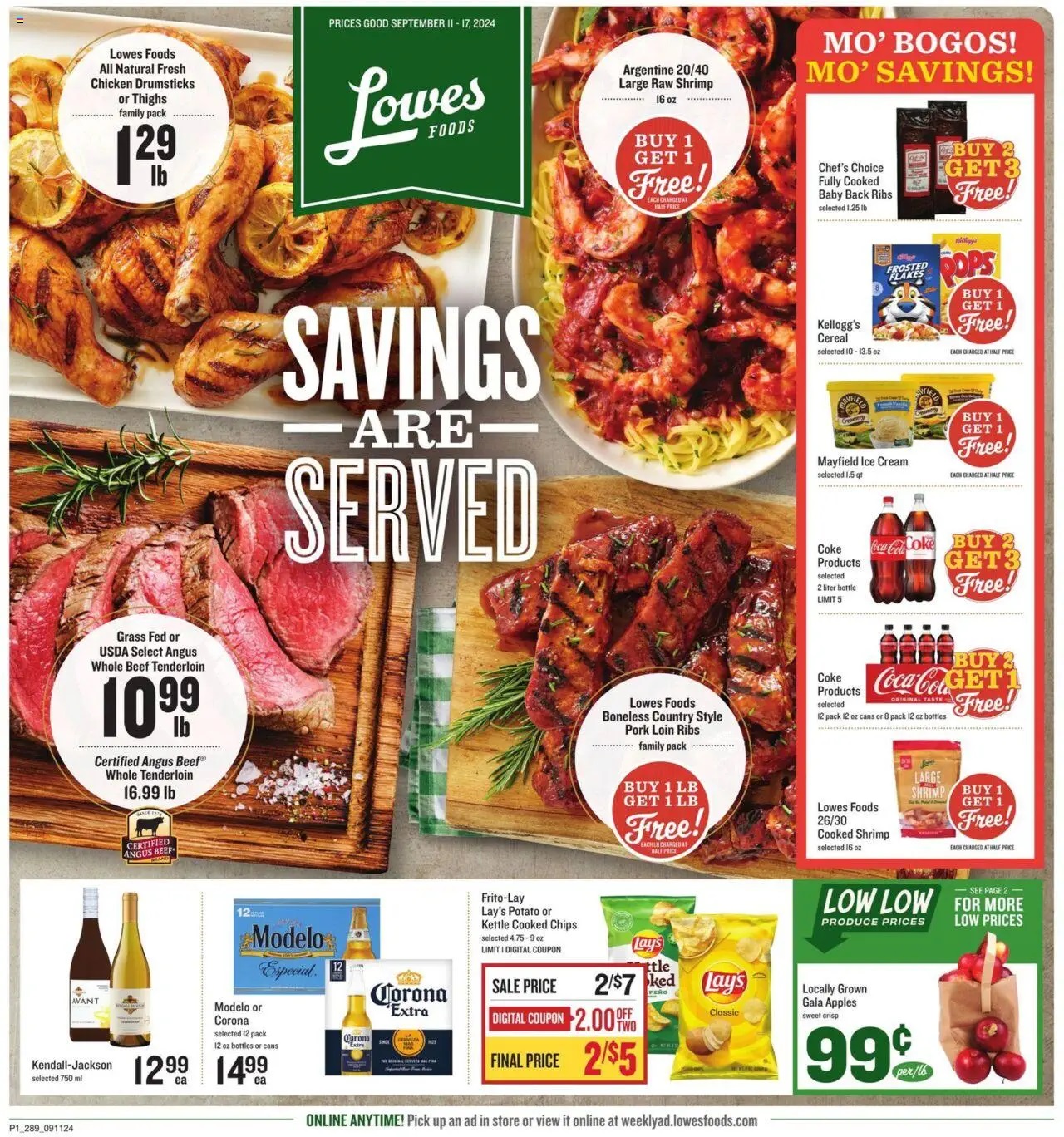 Lowes Foods Weekly Ad September 11 - 17, 2024 - Page 1