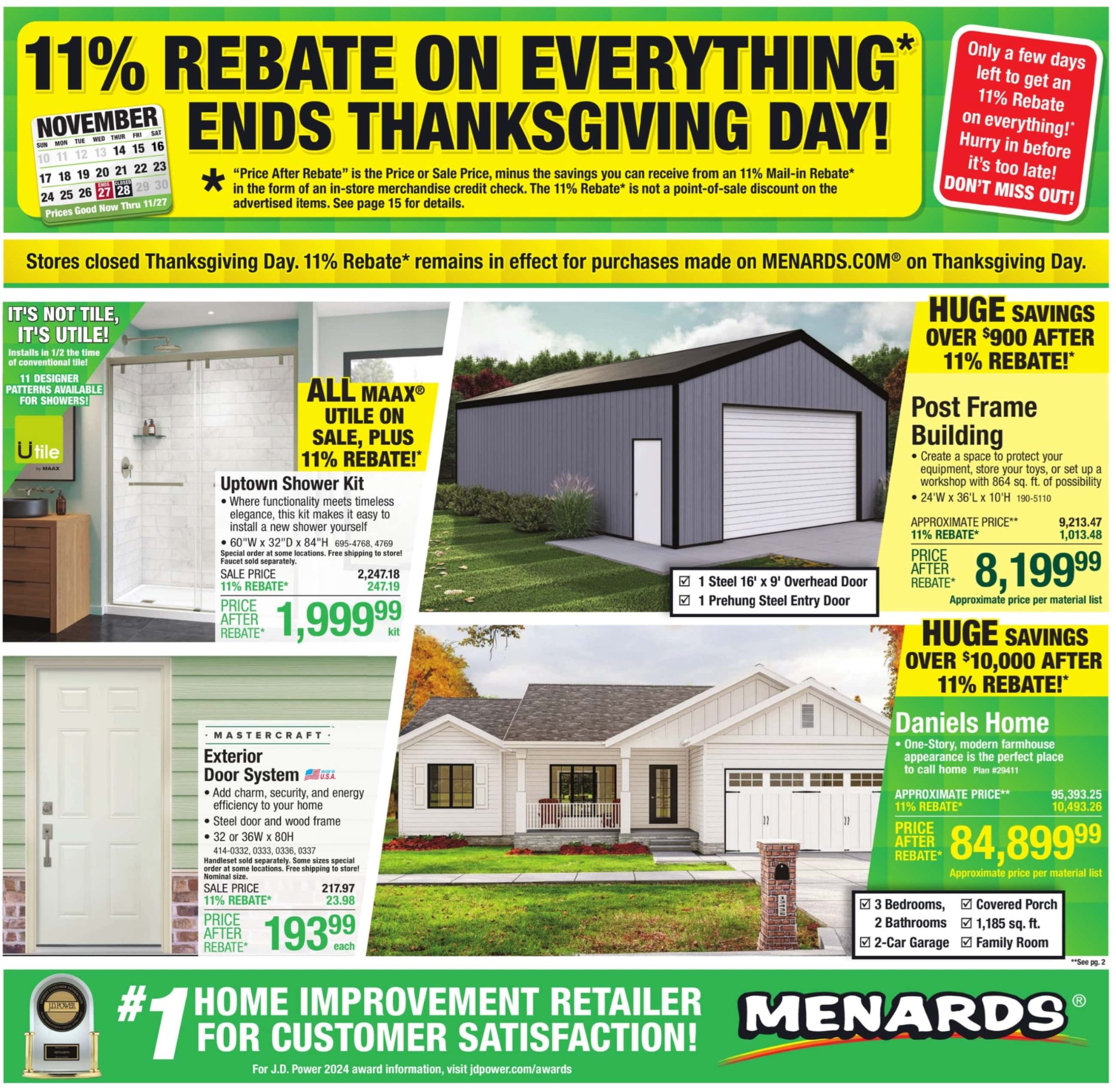 Menards Weekly Ad 11 14 24 - Page 1