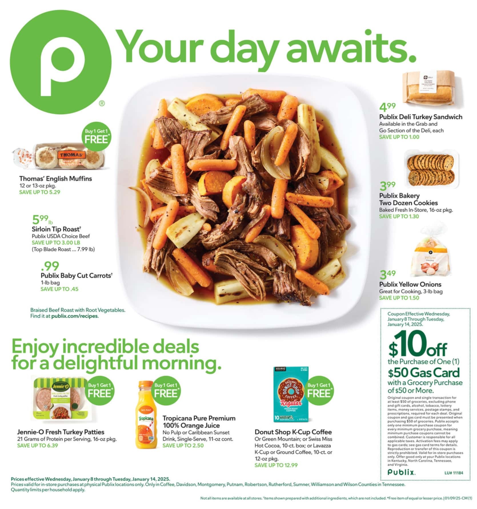 Publix Weekly Ad Bogo 1 8 25 - Page 1