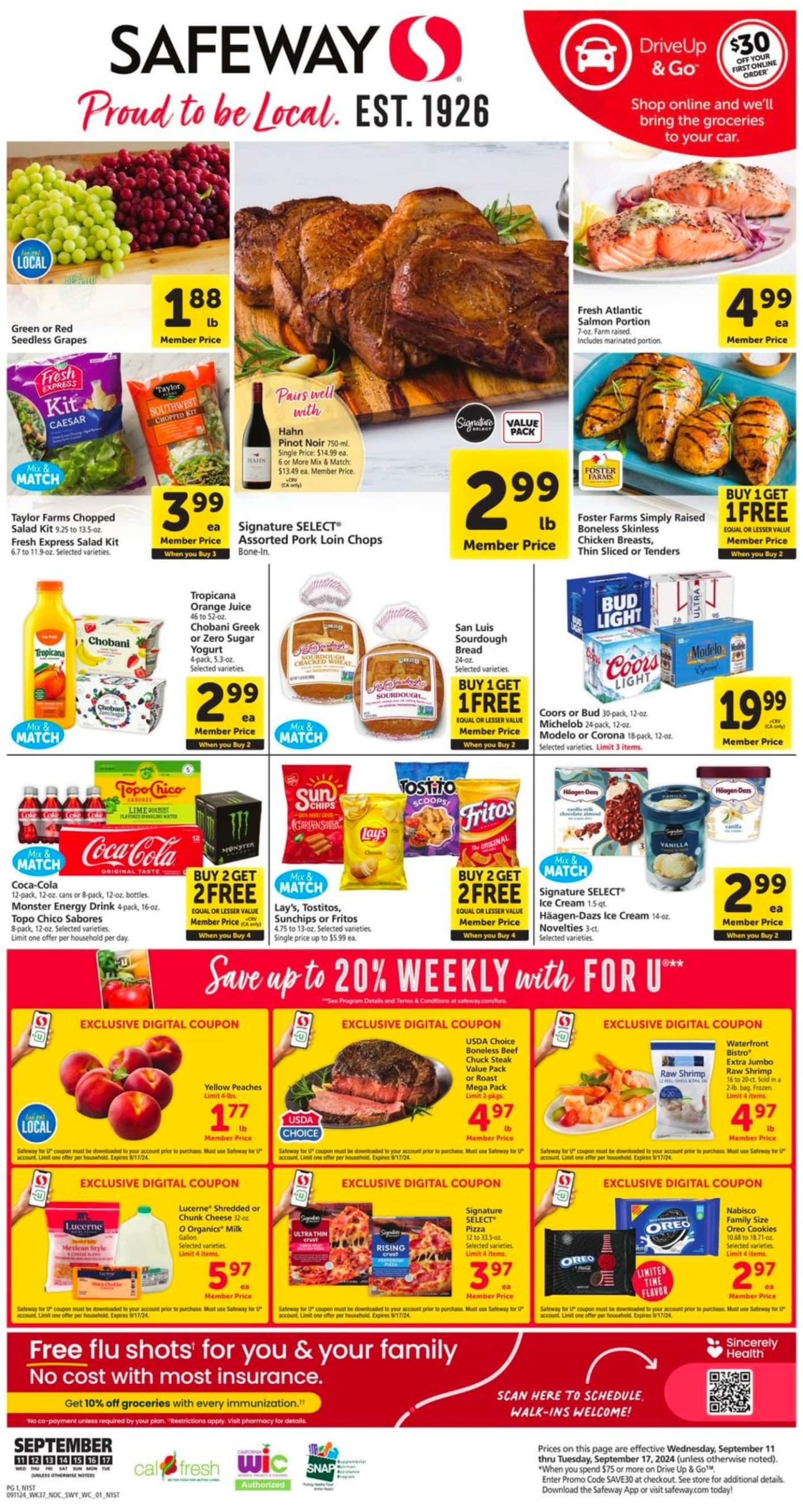 Safeway Weekly Ad September 11 - 17, 2024 - Page 1