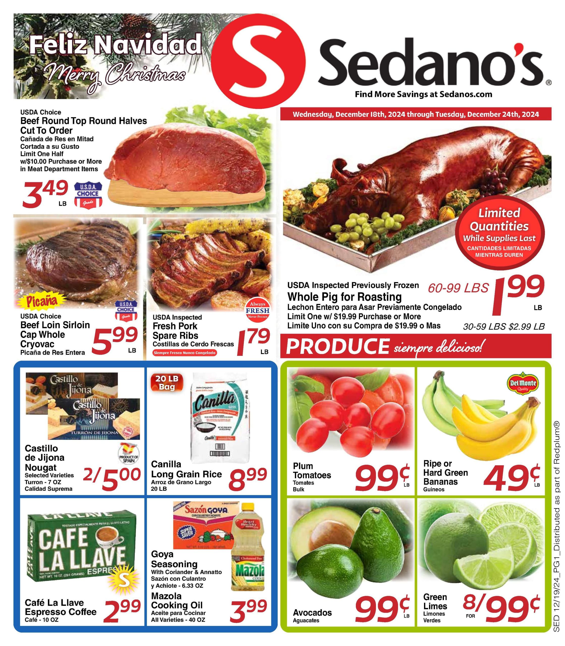 Sedano's Weekly Ad 12 18 24 - Page 1