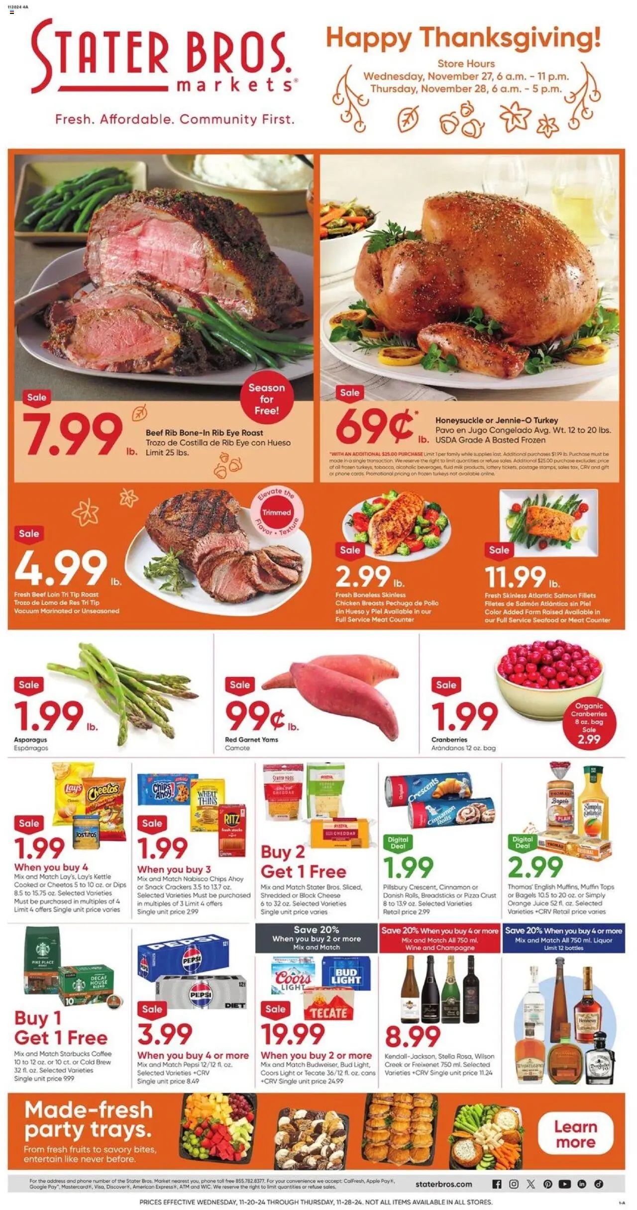 Stater Bros Weekly Ad 11 20 24 - Page 1