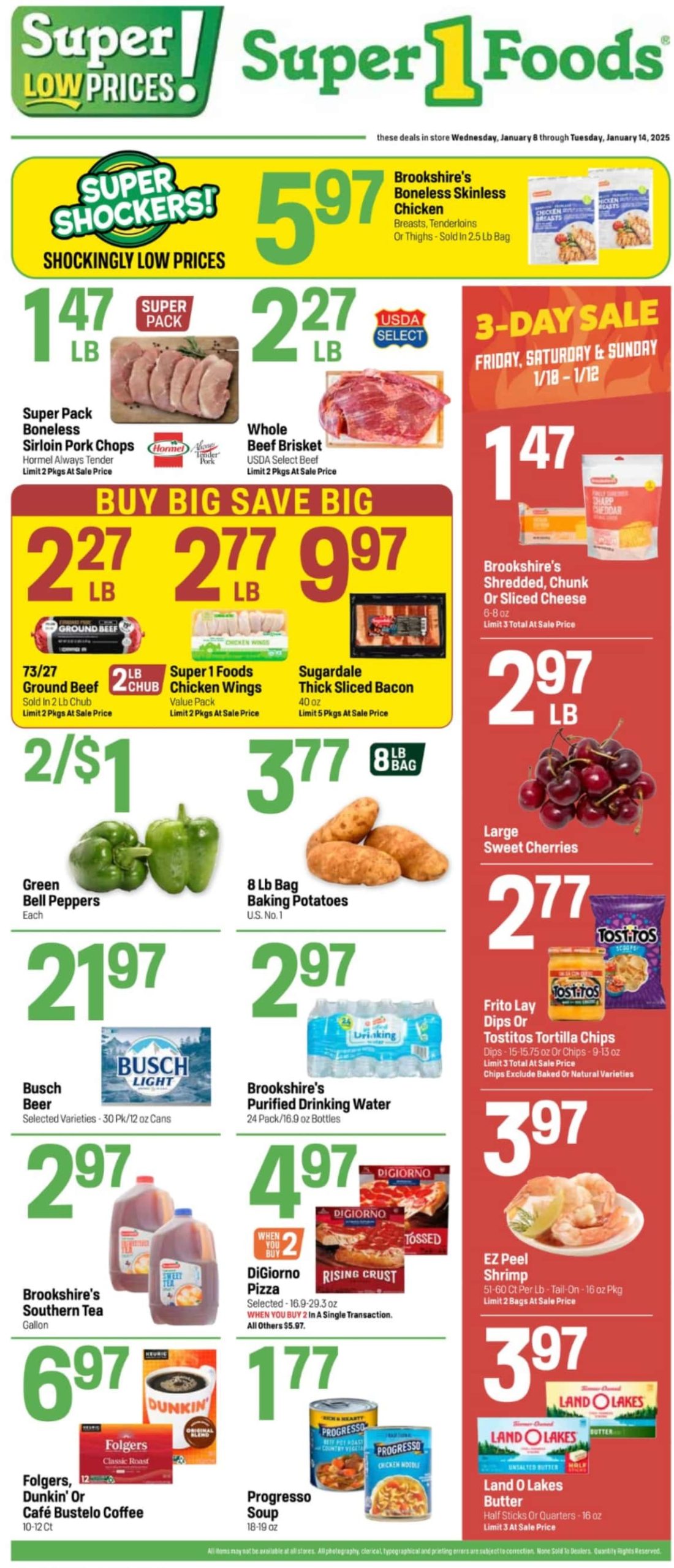 Super 1 Foods Weekly Ad 1 8 25 - Page 1