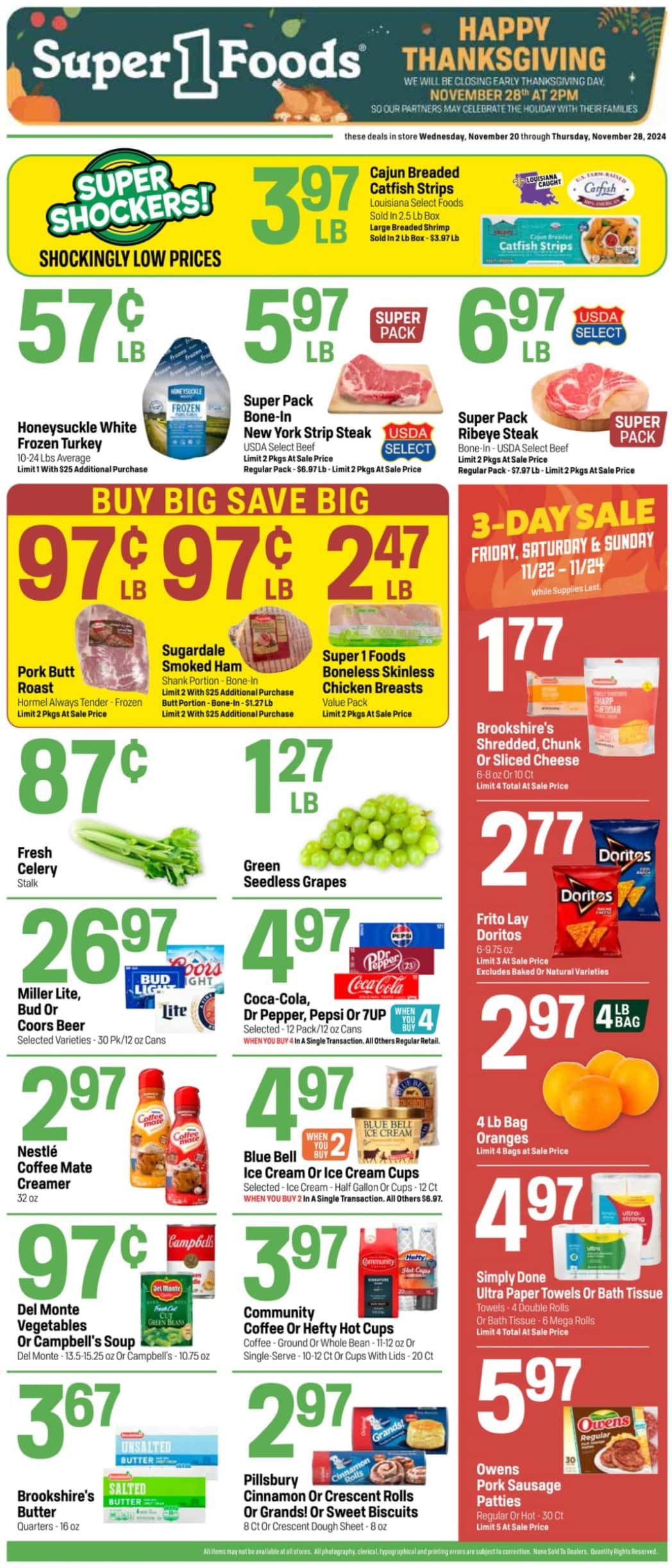 Super 1 Foods Weekly Ad 11 20 24 - Page 1