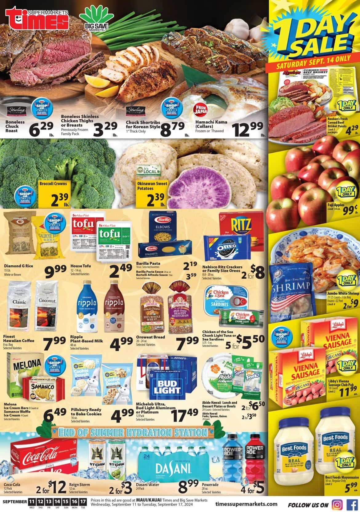 Times Supermarket Weekly Ad September 11 - 17, 2024 - Page 1