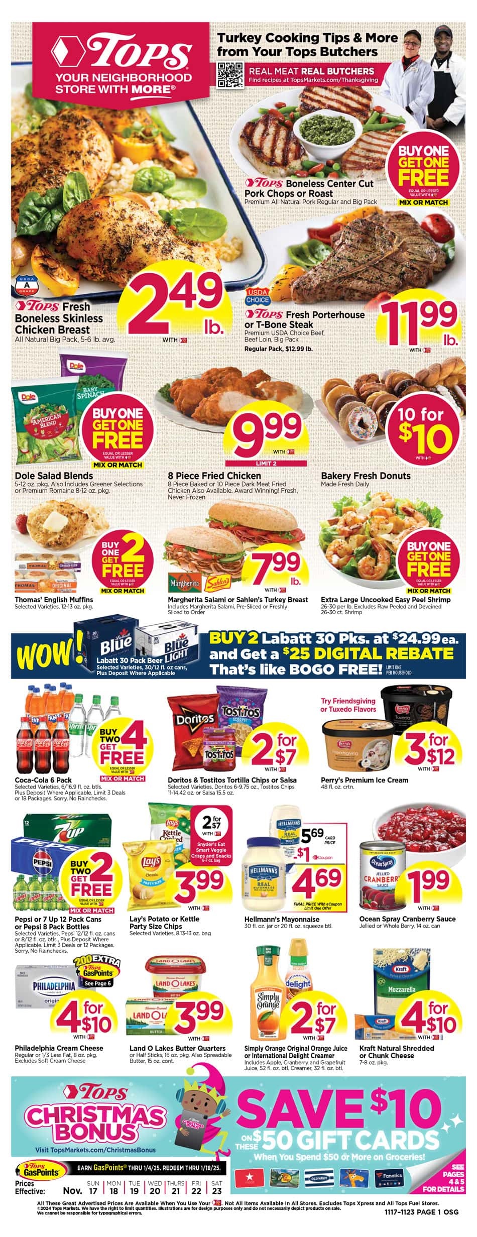 Tops Weekly Ad 11 17 24 - Page 1