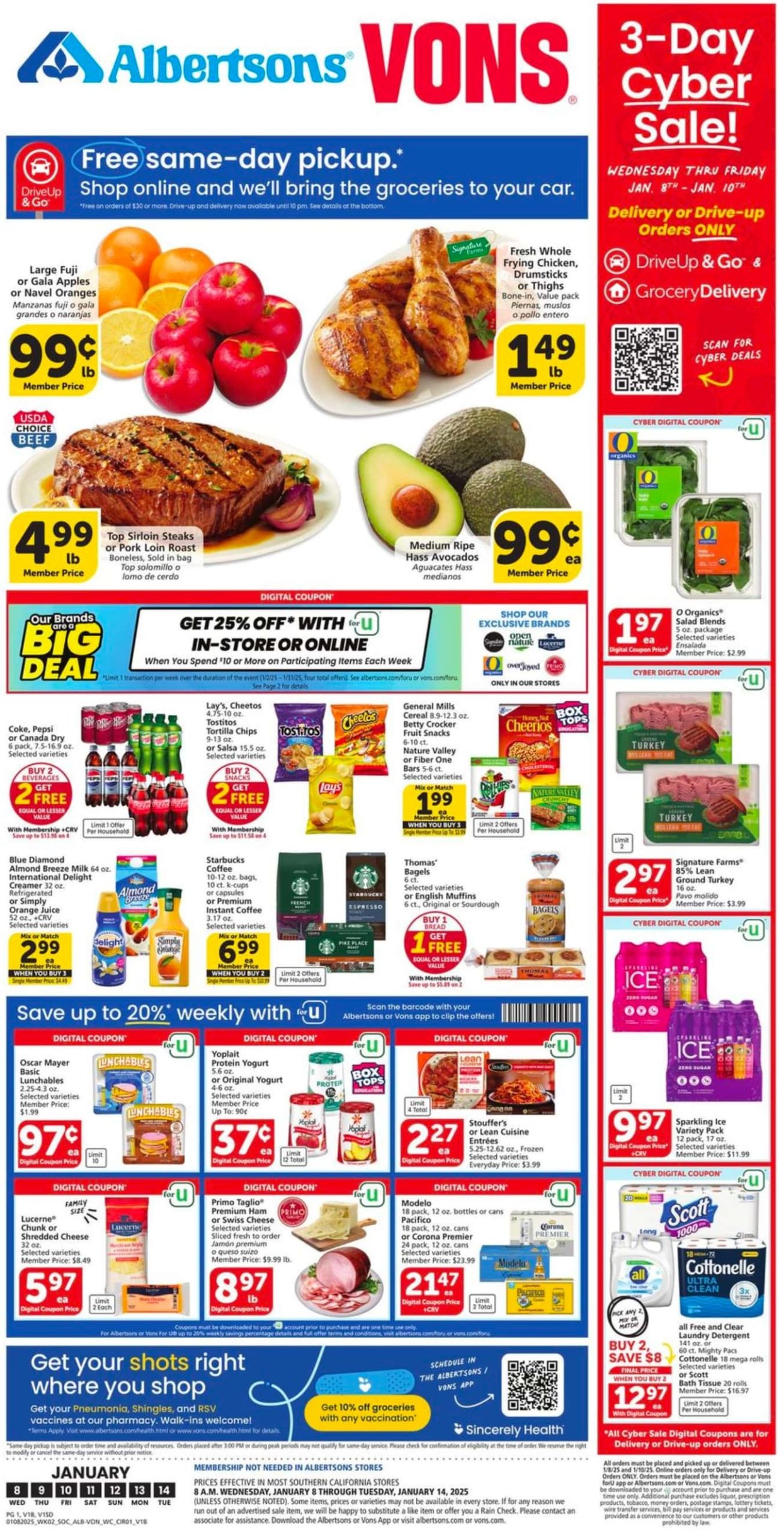 Vons Weekly Ad 1 8 25 - Page 1