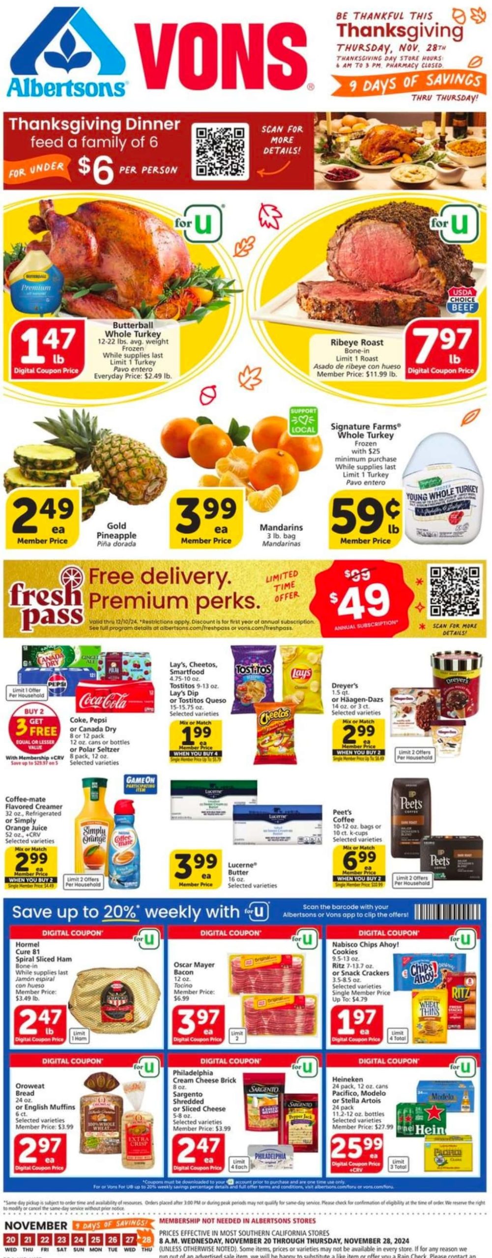 Vons Weekly Ad 11 20 24 - Page 1