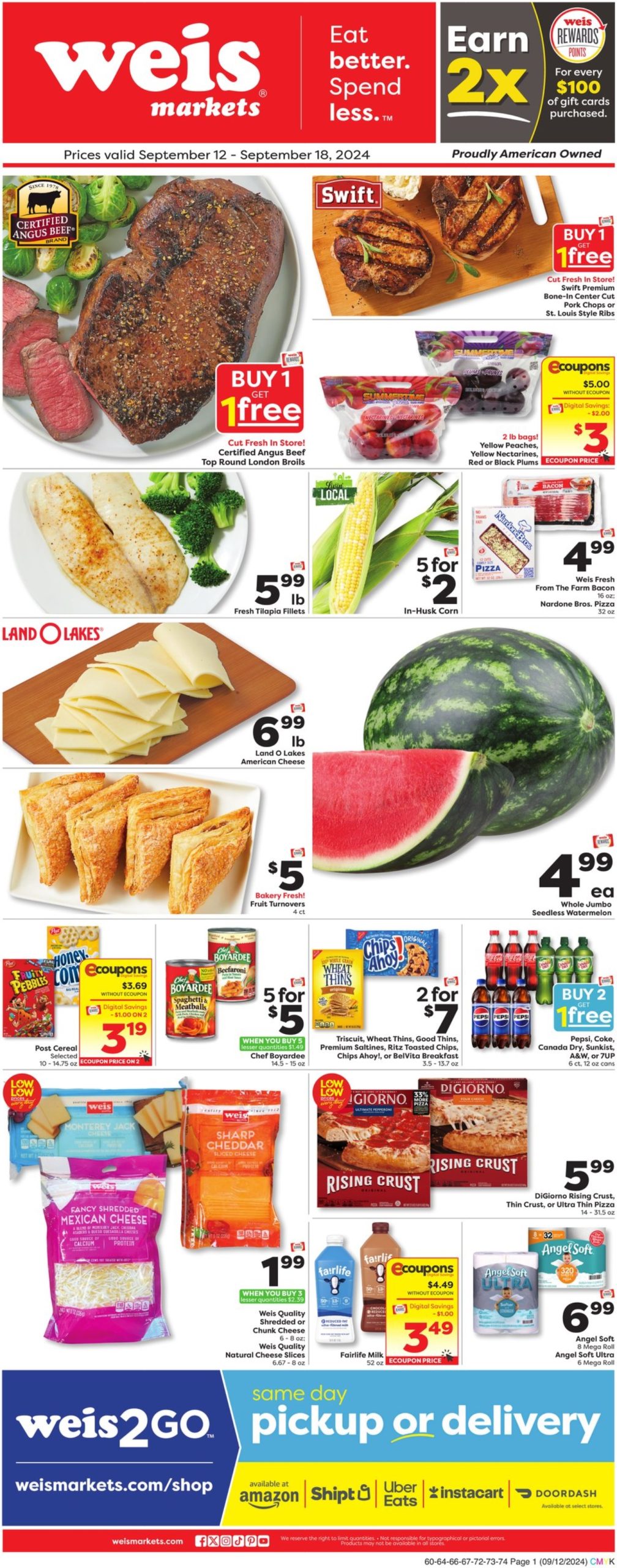 Weis Weekly Ad September 12 - 18, 2024 - Page 1